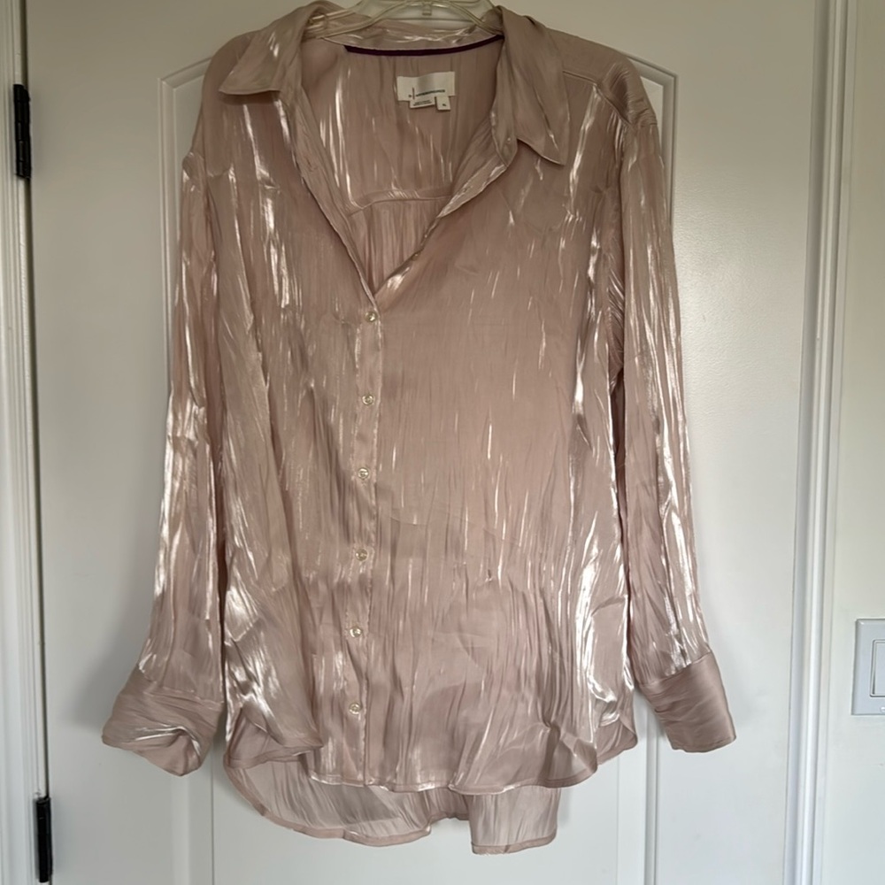 Anthropologie blouse 
Color blush
Size XL